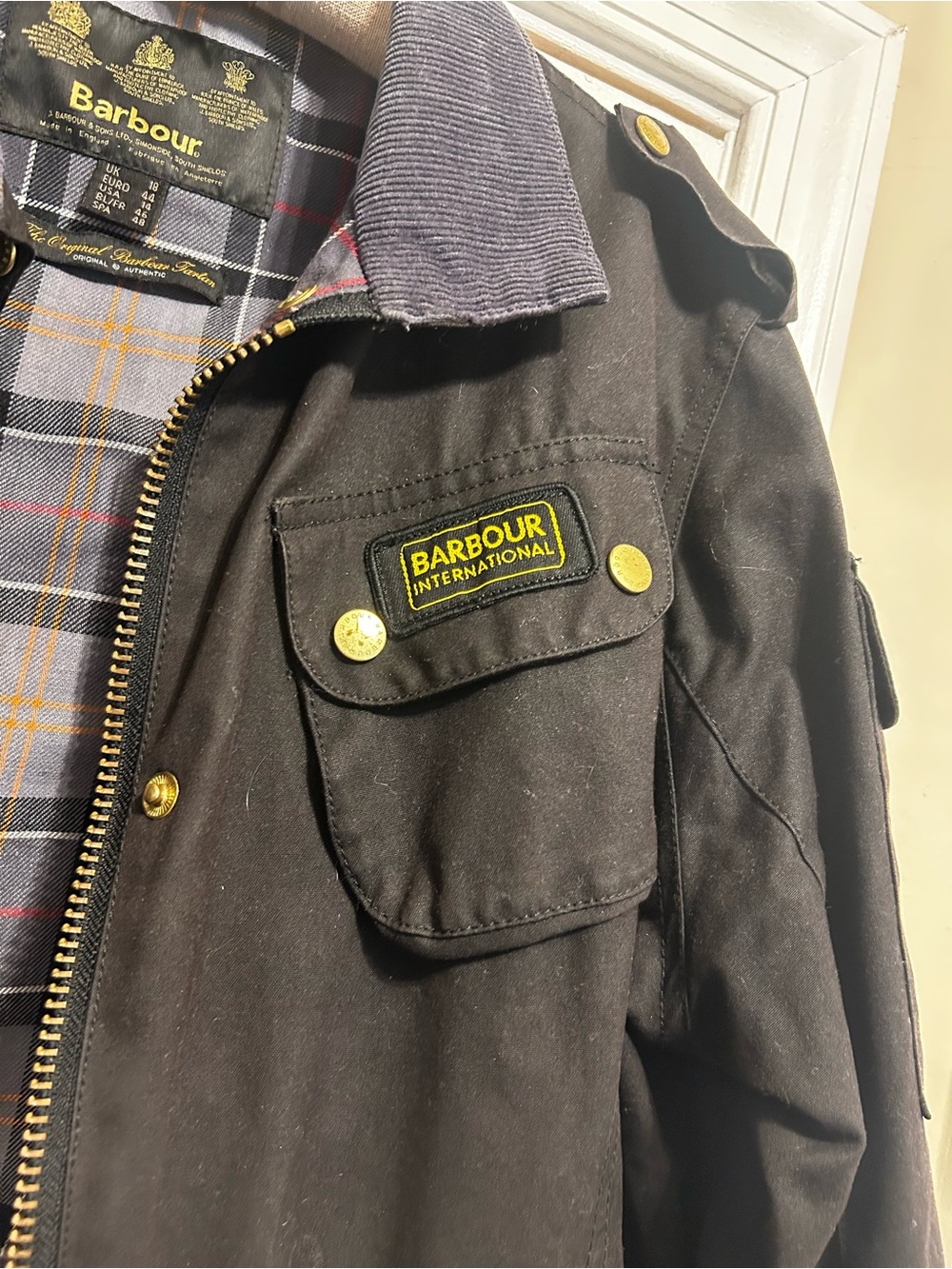 Barbour Women’s Black Waxed Field Jacket US size 14 - Picture 3 of 7